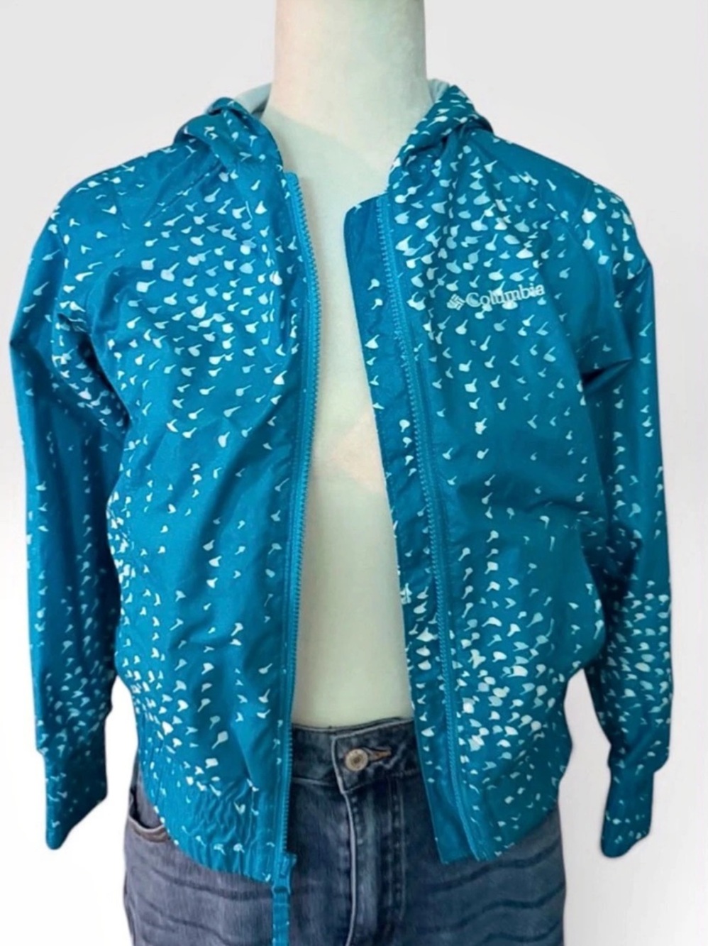 Columbia Women's Printed Hooded Jacket in Blue